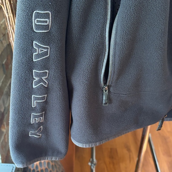 Oakley mens Dark Gray Hooded Full-Zip Fleece Jacket - Picture 4 of 6